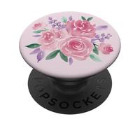 Acquerello Floreale Rosa PopSockets PopGrip Adesivo