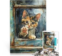 Acquerello Gatto Animale puzzle 1000 pezzi per adulti Giocattoli che creano dipendenza e sfidano l'intelligenza del cervello Regalo di compleanno, regali 38x26cm