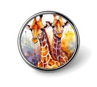 Acquerello Giraffe Distintivo Rotondo Carino Smalto Spilla Spilla Spilla Personalizzata Abbigliamento Decorazione Unisex Porta Badge Cappelli Borse Camicie Decor