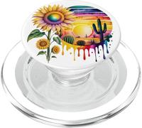 Acquerello Girasole Fioritura E Tramonto Deserto PopSockets PopGrip per MagSafe