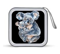 Acquerello Koala Mama con piccolo divertente CD Holder DVD Raccoglitore Custodia protettiva in plastica rigida con cordino portatile portafoglio organizer per casa auto 40 CD, Stile:, Taglia unica