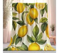 Acquerello Limone Foglie Coperta in Flanella Stampata Morbida - Colore Coperta Calda per Divano, Letto o Culla - Idea Regalo Compleanno per Sorella, Fratello o Nipote 130×150 cm