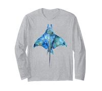 Acquerello Manta Ray Vita Marina Arte Maglia a Manica