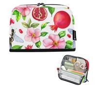 Acquerello Melograni Floreale Matita Borse di Stoccaggio Grande Astuccio Con Cerniera Matite Sacchetto Ragazze Classroom Penna Sacchetto Colorato College High School Forniture Per Ufficio
