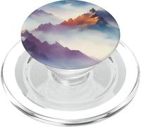 Acquerello Montagne Paesaggio Estetica Natura Nebbia PopSockets PopGrip per MagSafe