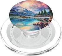 Acquerello Montagne Paesaggio Lago PopSockets PopGrip per MagSafe