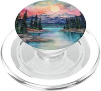 Acquerello Montagne Paesaggio Lago PopSockets PopGrip per MagSafe