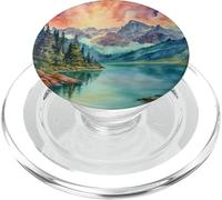 Acquerello Montagne Paesaggio Lago PopSockets PopGrip per MagSafe