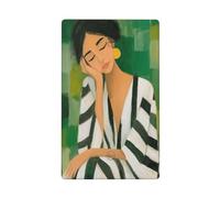 Acquerello nero bianco strisce donna addormentata singola levetta vuota parete piastra interruttore luce copertura decorativa 1 banda per cucina stanza bagno dimensioni 11,4 x 7 cm
