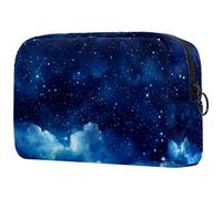 Acquerello Paesaggio marino con un faro piccola borsa per il trucco per le donne borsa cosmetica con cerniera accessori di bellezza borsa organizer, Multicolore 06, 18.5x7.5x13cm/7.3x3x5.1in