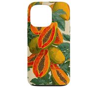 Acquerello Papaya Fruit Pattern Tropical Summer Custodia per iPhone 13 Pro