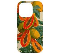 Acquerello Papaya Fruit Pattern Tropical Summer Custodia per iPhone 14 Pro