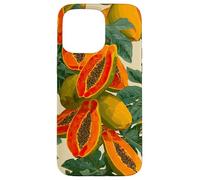 Acquerello Papaya Fruit Pattern Tropical Summer Custodia per iPhone 15 Pro Max