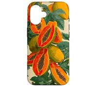 Acquerello Papaya Fruit Pattern Tropical Summer Custodia per iPhone 16