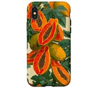 Acquerello Papaya Fruit Pattern Tropical Summer Custodia per iPhone X/XS