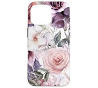 Acquerello pastello viola chiaro floreale fiore N4 Custodia per iPhone 16 Pro