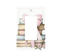 Acquerello pila di libri con interruttore della luce del nastro piastra da parete copertura della piastra frontale singolo Rocker 1 Gang Decorator Outlet Coperture per la casa cucina camera bagno