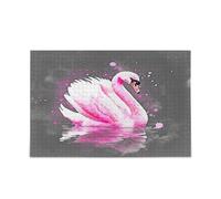 Acquerello Rosa Cigno Grigio Jigsaw Puzzles Pretty Puzzle 1000 Pezzi Puzzle per Famiglia 75 × 40 cm