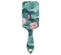 Acquerello Rosa Fiori di Ninfea carino massaggio spazzole per capelli Progettato cuoio capelluto massaggiatore spazzola per capelli ricci con manico ergonomico cepillo para cabello de mujer