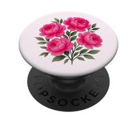 Acquerello Rosa Magenta Peonia Bouquet Floreale Forme Mania PopSockets PopGrip Adesivo