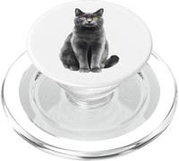 Acquerello Russo Blu Gatto Felino Amante Design PopSockets PopGrip per MagSafe