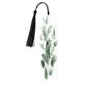 Acquerello Semplice Sottile Foglie di Eucalipto Segnalibri in Legno con Nappe Cartello in Legno per Artigianato Segnalibro Tag per Lettori Amanti dei Libri