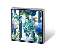 Acquerello Succulente Ortensie Strisce Blu Unisex Spille & Spille Quadrato Leggero Risvolto Distintivo Gioielli per Abbigliamento Cappello Scialle