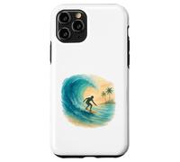 Acquerello Surf Scena Surfer Equitazione Wave & Coastal Vibes Custodia per iPhone 11 Pro