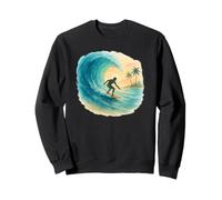 Acquerello Surf Scena Surfer Equitazione Wave & Coastal Vibes Felpa