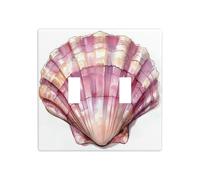 Acquerello The Pink Shell Double Gang Toggle Light Cover Wall Plate Switch Decor Dimensioni standard - 11,4 x 11,4 cm