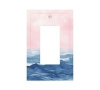 Acquerello The Sea Soft Pink Light Switch Wall Plate Faceplate Cover Singolo Rocker 1 Gang Decoratore Presa Coperture per Casa Cucina Camera Bagno Decor