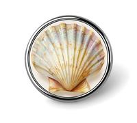 Acquerello Un Liscio Ovale Conchiglia di Mare Rotonda Spilla per Uomo Donna Moda Distintivo Collare Pin Vestito Giacca Zaino Accessori