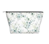 Acquerello verde foglia floreale eucalipto foglie rotonde succulente, Borsa da toilette Borsa per trucco Borsa per cosmetici Borsa da toilette da viaggio portatile