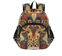 Acquerello Vintage Cerva Giraffa Zaino per Bambini Zainetto Scuola Elementari Tracolla Regolabile Zaini per Ragazze Ragazzi Viaggi