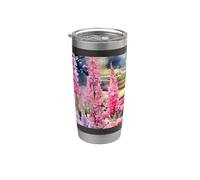 Acquerello viola e rosa Wildflower Bicchiere termico in acciaio inox doppia parete