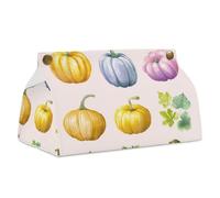Acquerello zucche zucche foglie autunnali copertura scatola di fazzoletti rettangolare moderno in pelle PU portatovaglioli per bagno cucina ufficio camera da letto
