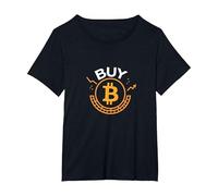 Acquista Bitcoin Crypto Investor Valuta Digitale Trendy Maglietta, Donna Plus-Size, Nero, 1X