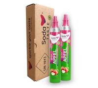 Acquista il 2-pack di cilindri CO2 di SodaTASTE Quick Apfel (riserve) per gasatore d'acqua con sistema Quick Connect con aroma naturale di mela senza sciroppo, senza zucchero