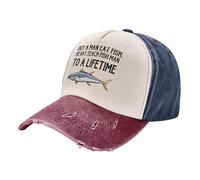 Acquista Un Uomo Mangia Pesce, Un Giorno, insegna all'uomo Pesce, per Una Vita Intera Cappello da Baseball Vintage per papà, per Uomo e Donna, Rosso Scuro