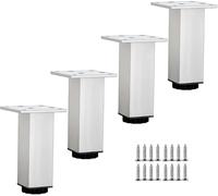 ACRaBoss Gambe per Mobili, 4 Gambe per Mobili Regolabili, Nere/Bianche, Gambe per Mobili in Alluminio, Gambe per Tavoli, Piedini Quadrati per Mobili, Gambe Di Ricambio Fai da Te, 8 Cm, 10 Cm, 15 Cm, 2