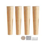 ACRaBoss Gambe per Mobili, 4 Pezzi, Gambe per Mobili, Gambe per Tavolo Codritte, Piedini per Armadi, Gambe per Divani in Stile Moderno, Gambe per Sedie in Legno, Legno Di Gomma Rivestito Trasparente,