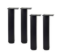 ACRaBoss Gambe per Mobili, Gambe Quadrate in Metper Armadi, 4 Gambe per Mobili Fai da Te, Gambe per Tavolo in Metallo, Piedini per Mobili Moderni Neri per Guardaroba, Comodino con Viti, Piedini Regola