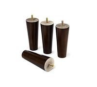 ACRaBoss Gambe per Mobili in Legno, Gambe per Tavolo, Piedini per Mobili Conici Dritti, Gambe Di Ricambio Coin Legno Massello per Divano Letto, Mobile, Sedia, Piedini per Divano, Filettatura M6, Color