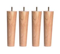 ACRaBoss Gambe per Mobili in Legno, Set Di 4 Piedini Conici in Legno Di Caucciù per Poltrone, Tavolini da Tè, Comò e Sedie con Filettatura M8 e Tappetini Antiscivolo, Design Dritto da 10 Cm/3,9 Pollic