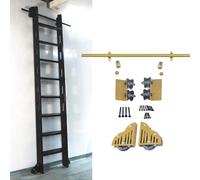 ACRaBoss Kit Di Ferramenta per Scale Scorrevoli in Acciaio Al Carbonio per Librerie, Binari con Rotelle a Pavimento per Casa e Ufficio./13Ft/400Cm Track Kit