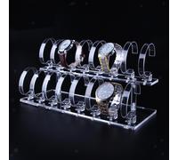 Acrilico 2-tier Supporto Del Banco Di Mostra Braccialetto Orologio Da Polso Rack