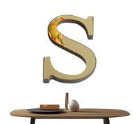 acrilico 3D - Decalcomanie da muro autoadesive 3D con | Adesivi murali a specchio Lettera, Home Decor Letter Sign, Art Sticker Decal per la decorazione domestica fai-da-te Oro chiaro