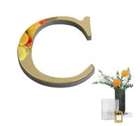 acrilico 3D,Decalcomanie da muro autoadesive 3D con - Adesivi murali a specchio Lettera, Home Decor Letter Sign, Art Sticker Decal per la decorazione domestica fai-da-te Oro chiaro