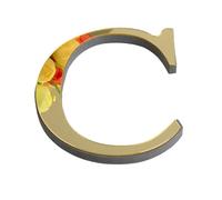 acrilico 3D | di lettere 3D della decorazione della parete | Adesivi murali a specchio Lettera, Home Decor Letter Sign, Art Sticker Decal per la decorazione domestica fai-da-te Oro chiaro