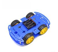 Acrilico 4WD Robot Car Chassis Kit Con Encoder (blu) | Configurazione 4WD, doppi motoriduttori DC, encoder, costruzione acrilica, elettronica fai da te